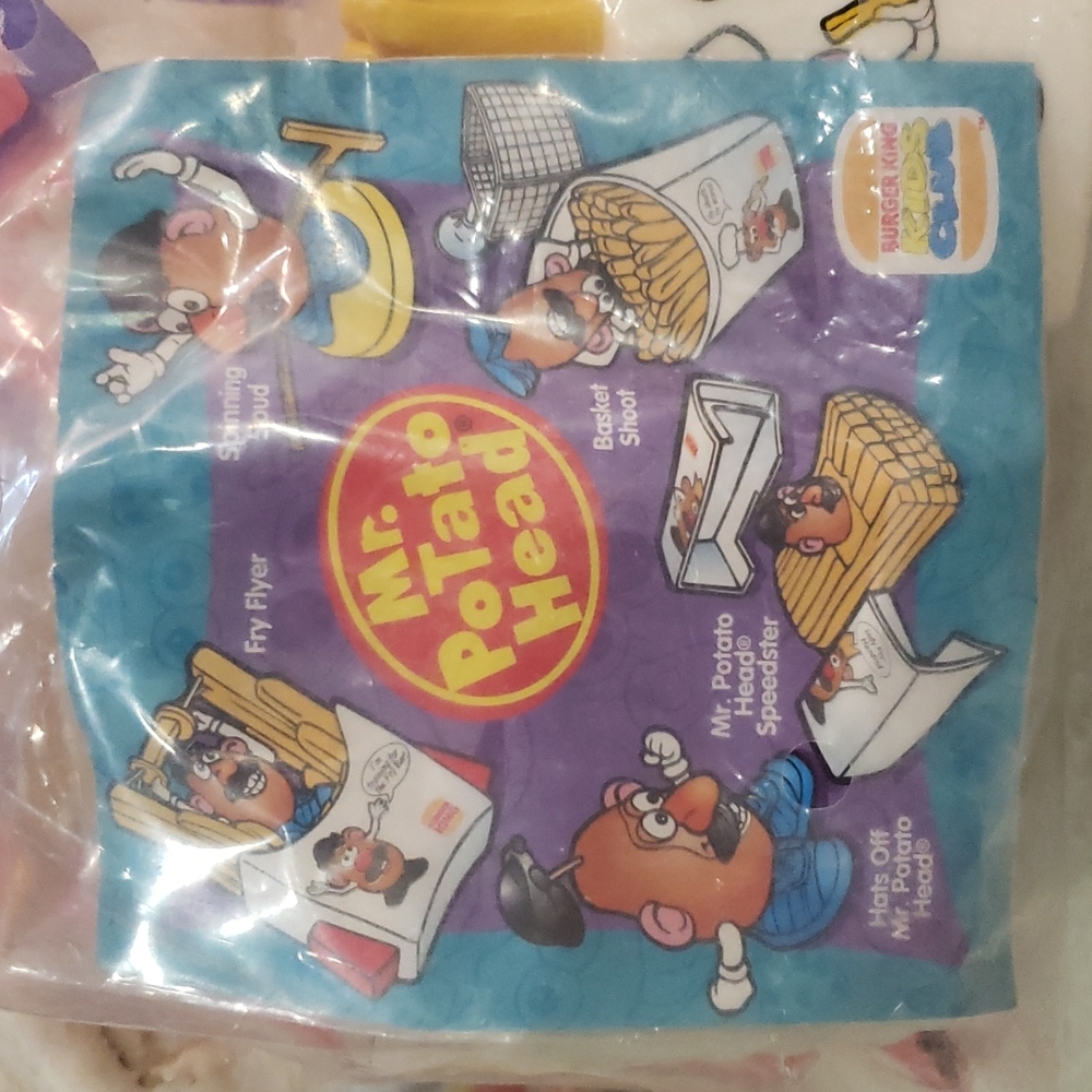 (4) 1998 Mr. Potato Head Burger King Kids Meal Toys UNOPENED